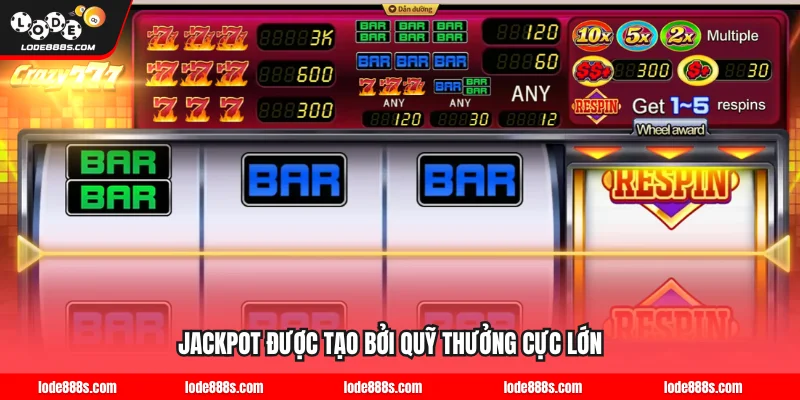 Jackpot được tạo bởi quỹ thưởng cực lớn